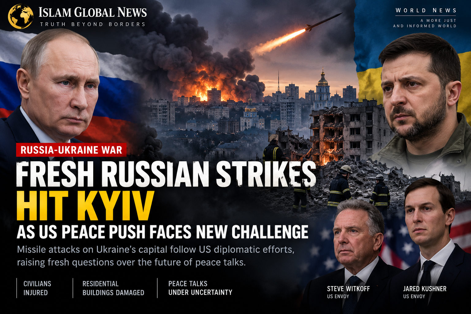 Fresh Russian Strikes Hit Kyiv as US Peace Push Faces New Challenge