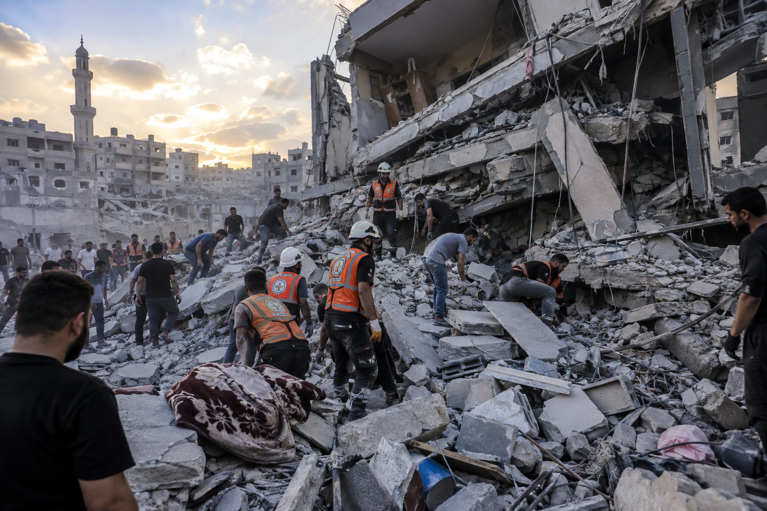 Gaza City Building Collapse Leaves 19 Dead as Rescue Efforts Continue
