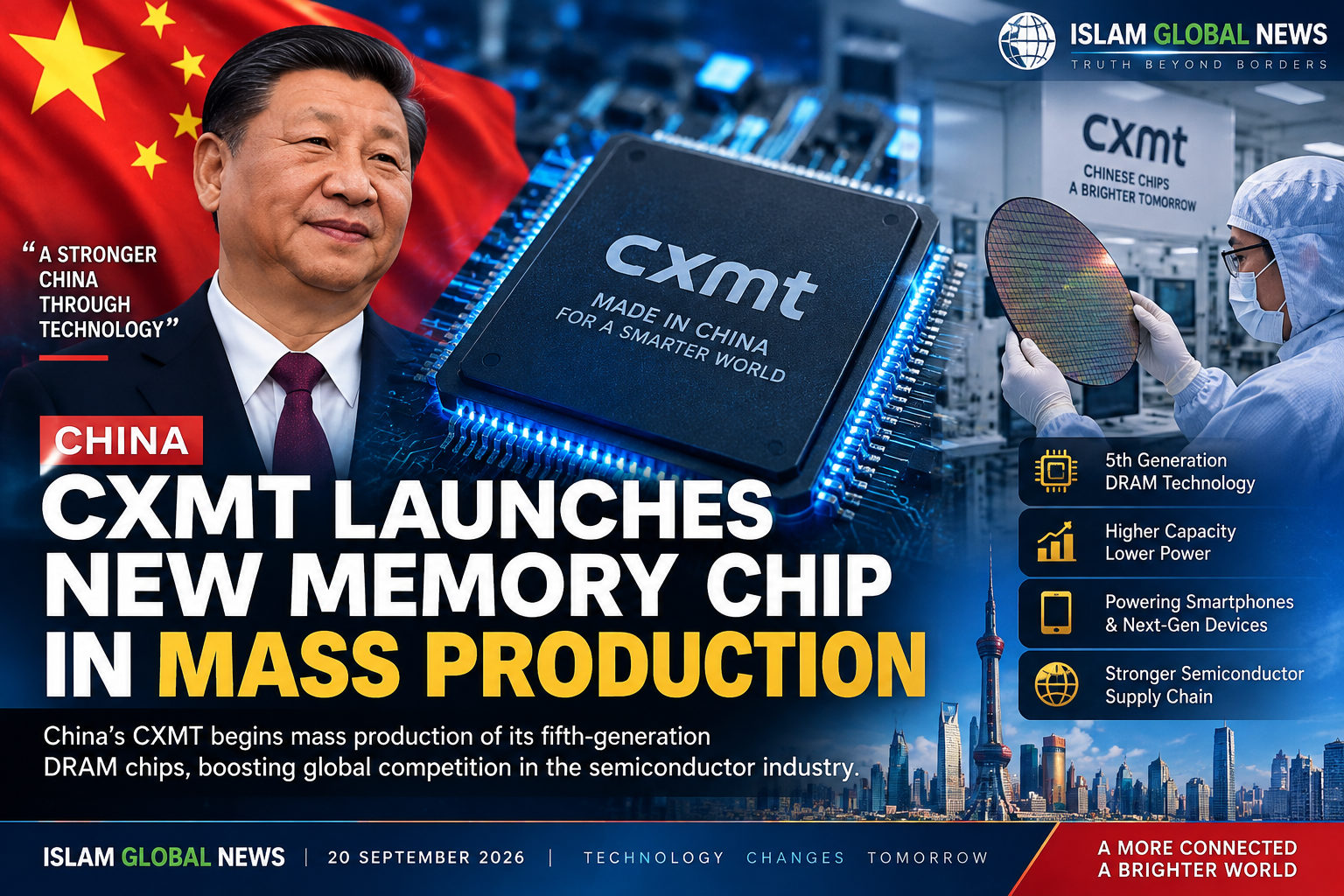 China’s CXMT Starts Mass Production of New-Generation Memory Chips
