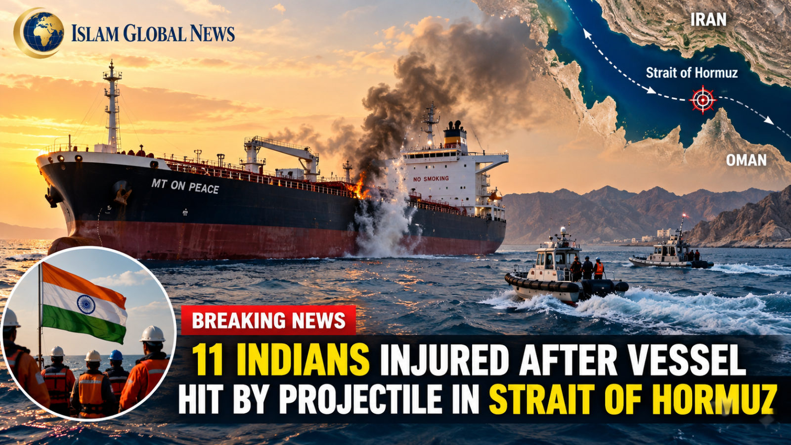 11 Indians Injured After Vessel Hit in Strait of Hormuz