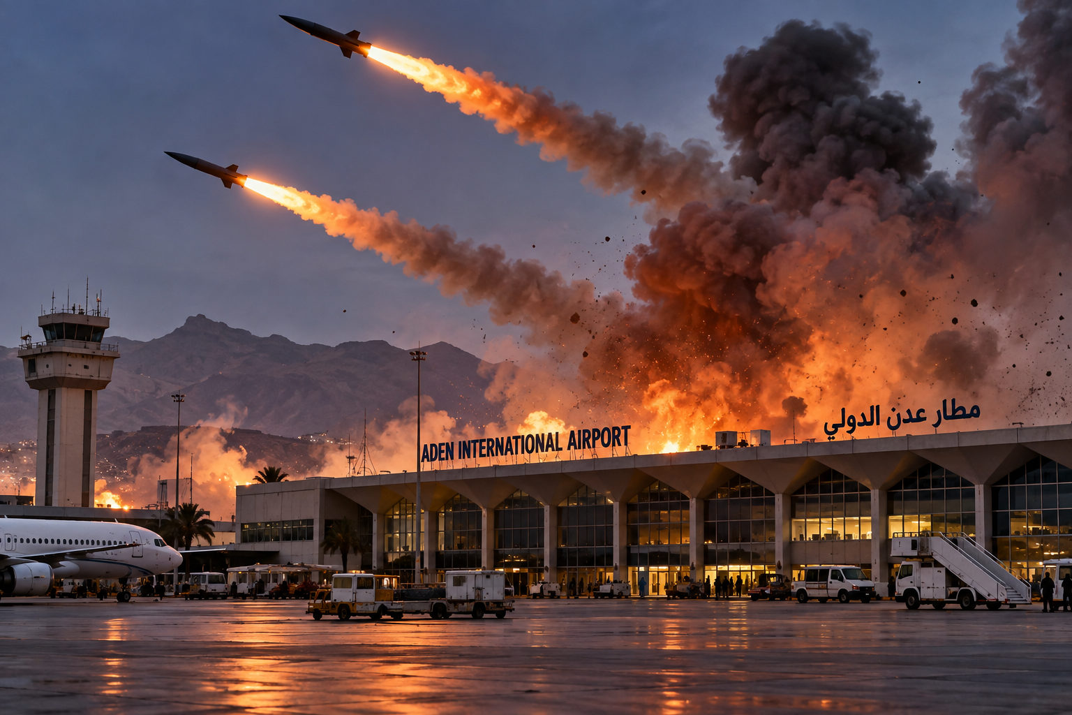 Houthis Target Aden Airport With Two Missiles as Yemen Fighting Escalates