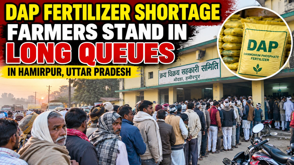 Farmers Queue Up at 5 AM for DAP Fertilizer in Hamirpur, Uttar Pradesh | Latest News